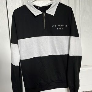black collared quarter zip